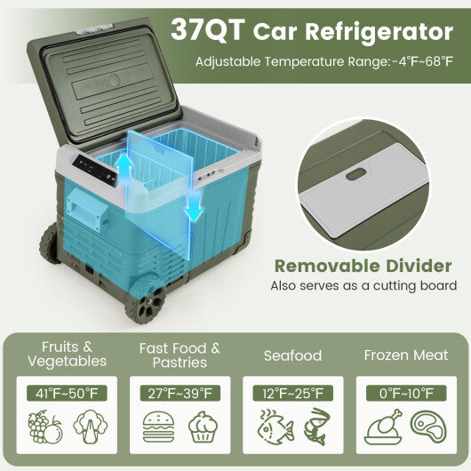 12 Volt Car Refrigerator Portable Car Fridge with Adjustable Range-35L - Size: M