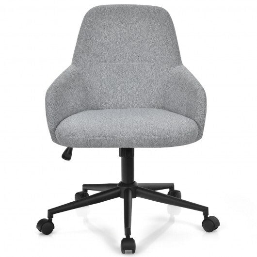 Fabric Home Office Chair with Rocking Backres-Gray - Color: Gray