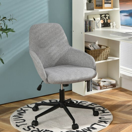 Fabric Home Office Chair with Rocking Backres-Gray - Color: Gray