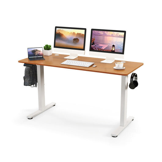 55 x 24 Inches Sit Stand Home Office Desk with 3 Memory Height Settings-Natural - Color: Natural