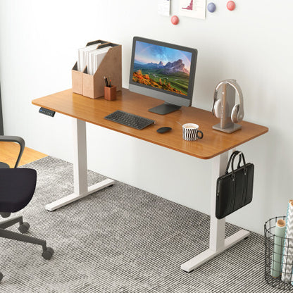 55 x 24 Inches Sit Stand Home Office Desk with 3 Memory Height Settings-Natural - Color: Natural