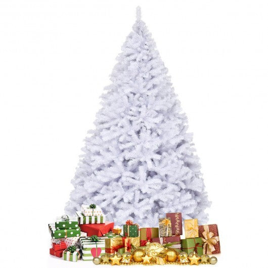 6' / 7.5' / 9' Hinged Artificial Christmas Tree with Metal Stand-9 ft - Color: White - Size: 9 ft