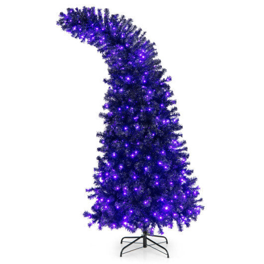 7 Feet Pre-Lit Halloween Tree 8 Flash Modes with 400 Lights - Color: Black - Size: 7 ft