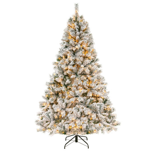 6/7/8 Feet Artificial Xmas Tree 3-Minute Quick Shape-7 ft - Color: White - Size: 7 ft