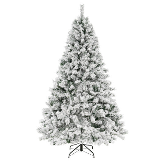 6/7/8 Feet Artificial Xmas Tree 3-Minute Quick Shape-7 ft - Color: White - Size: 7 ft