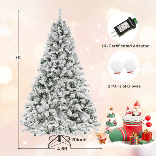 6/7/8 Feet Artificial Xmas Tree 3-Minute Quick Shape-7 ft - Color: White - Size: 7 ft