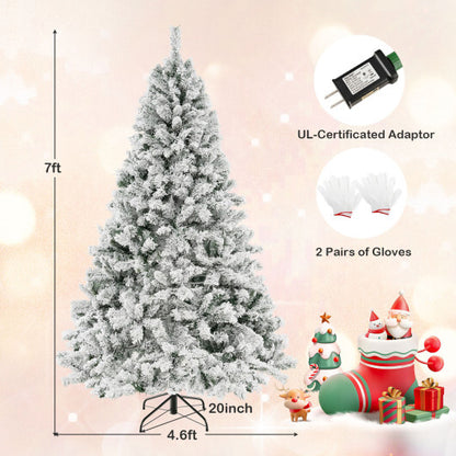 6/7/8 Feet Artificial Xmas Tree 3-Minute Quick Shape-7 ft - Color: White - Size: 7 ft