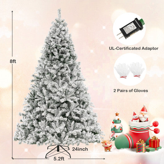 6/7/8 Feet Artificial Xmas Tree 3-Minute Quick Shape-8 ft - Color: White - Size: 8 ft