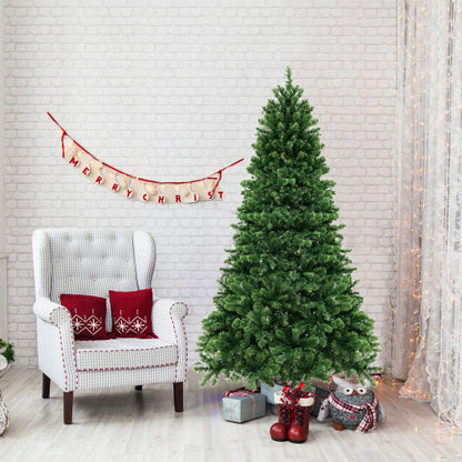 6/7/8 Feet Hinged Christmas Tree with PVC Branch Tips Warm White LED Lights-6 ft - Size: 6 ft