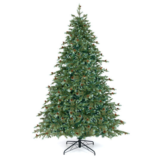 8 Feet Christmas Tree with 8 Lighting Modes and Pine Cones-8 ft - Color: Green - Size: 8 ft