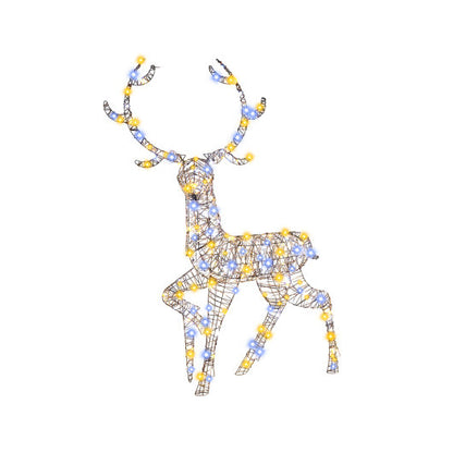 4.6 Feet Pre-Lit Christmas Reindeer with 170 Cold and Warm LED Lights