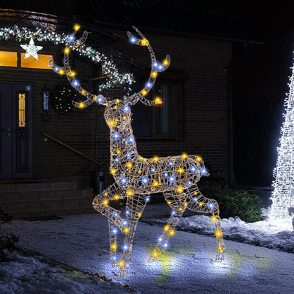 4.6 Feet Pre-Lit Christmas Reindeer with 170 Cold and Warm LED Lights