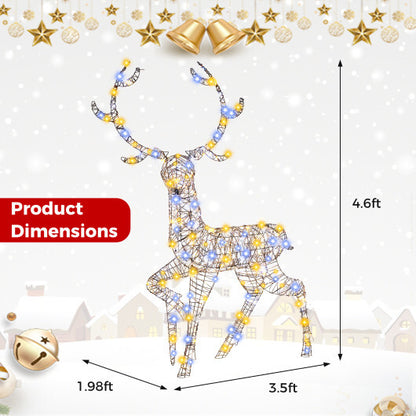 4.6 Feet Pre-Lit Christmas Reindeer with 170 Cold and Warm LED Lights