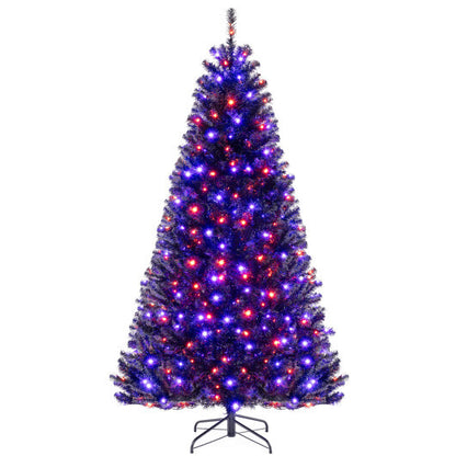 6/7/8 Feet Artificial Christmas Tree with 6 Lighting Modes and Spooky Sounds-7 ft - Color: Black - Size: 7 ft