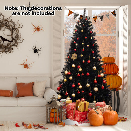 6/7/8 Feet Artificial Christmas Tree with 6 Lighting Modes and Spooky Sounds-7 ft - Color: Black - Size: 7 ft