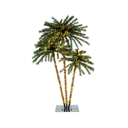 Artificial Lighted Palm Tree with Metal Base  157 Branch Tips and 930 Warm White LED Lights