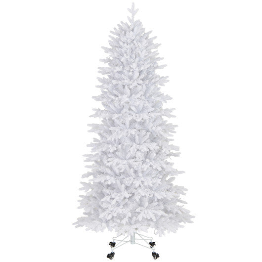 7 FT Artificial Xmas Tree with 1880 PE PVC Branch Tips for Party and Carnival - Color: White - Size: 7 ft