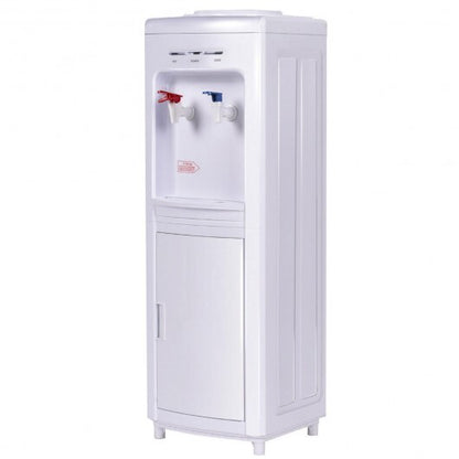 5 Gallons Hot and Cold Water Cooler Dispenser with Child Safety Lock - Color: White