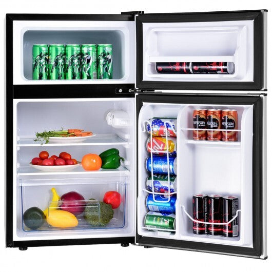 3.2 cu ft. Compact Stainless Steel Refrigerator-Gray - Color: Gray