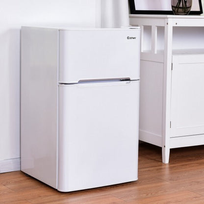 3.2 cu ft. Compact Stainless Steel Refrigerator-White - Color: White