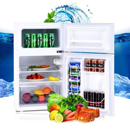 3.2 cu ft. Compact Stainless Steel Refrigerator-White - Color: White