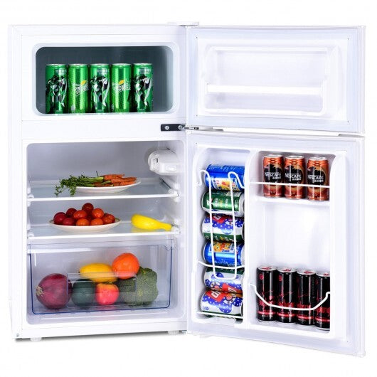 3.2 cu ft. Compact Stainless Steel Refrigerator-White - Color: White