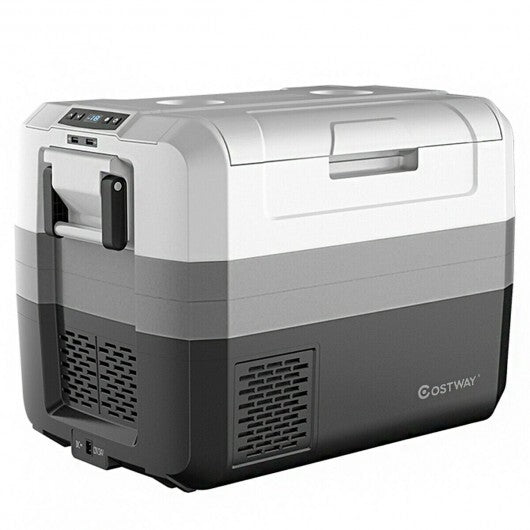 58 Quart Portable Electric Camping Car Cooler - Color: Black & Gray - Size: 58 Quart