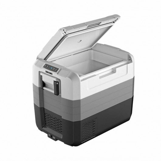 70 Quart Portable Electric Car Camping Cooler - Color: Black & Gray - Size: 70 Quart