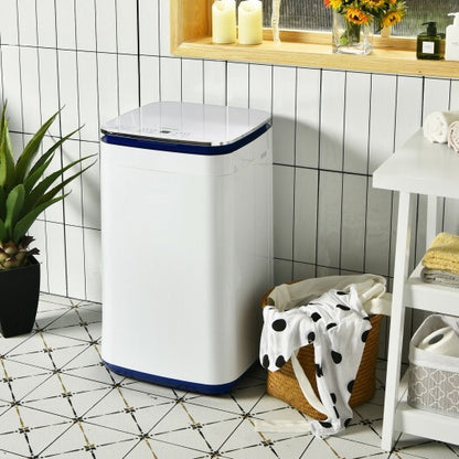 7.7 lbs Compact Full Automatic Washing Machine with Heating Function Pump - Color: White