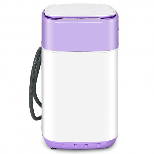 8lbs Portable Fully Automatic Washing Machine with Drain Pump-Purple - Color: Purple