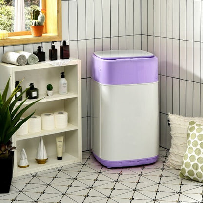 8lbs Portable Fully Automatic Washing Machine with Drain Pump-Purple - Color: Purple