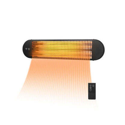 750W/1500W Wall Mounted Infrared Heater with Remote Control - Color: Black