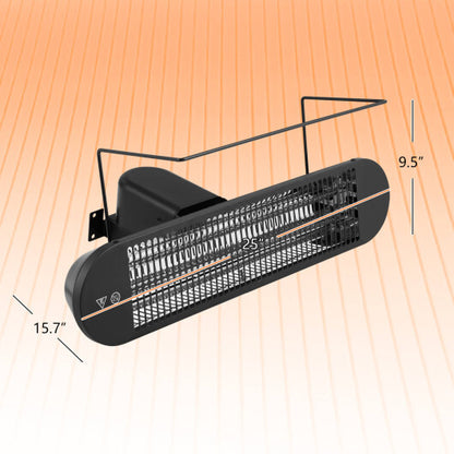 750W/1500W Wall Mounted Infrared Heater with Remote Control - Color: Black