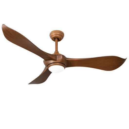 52 Inch Ceiling Fan with Light Reversible DC Motor - Color: Walnut