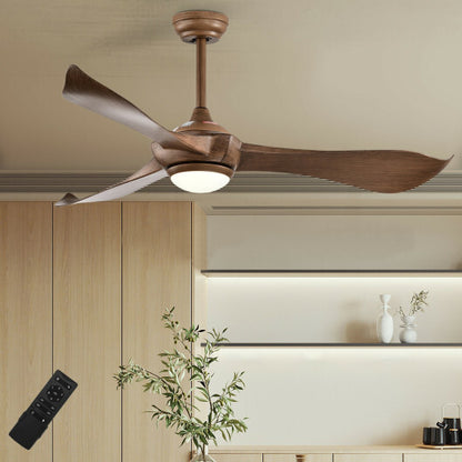 52 Inch Ceiling Fan with Light Reversible DC Motor - Color: Walnut