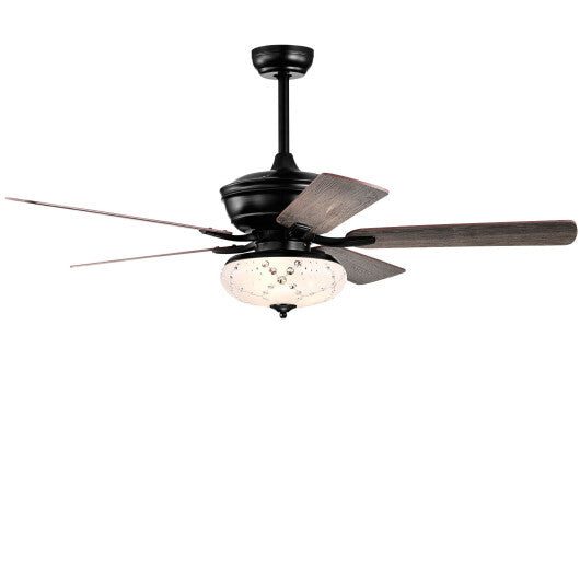 52 Inch Ceiling Fan with 3 Wind Speeds and 5 Reversible Blades-Gray - Color: Gray