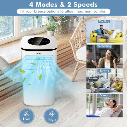 9000 BTU 3 in 1 Portable Air Conditioner with Fan and Dehumidifier-White - Color: White