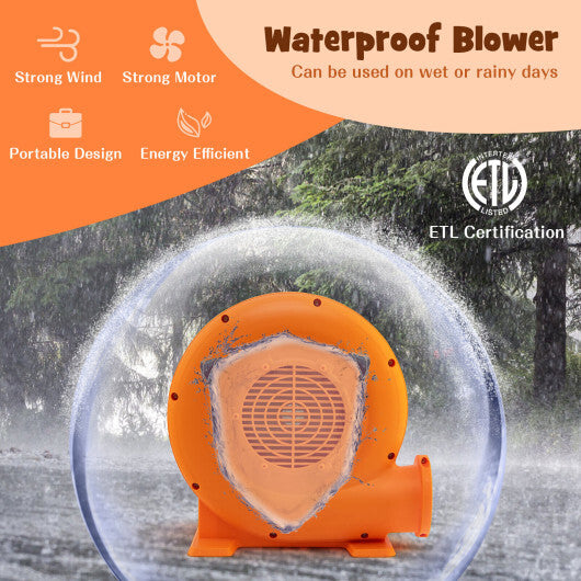 550W Air Blower (0.7HP) for Inflatables with 25 feet Wire and GFCI Plug - Color: Orange