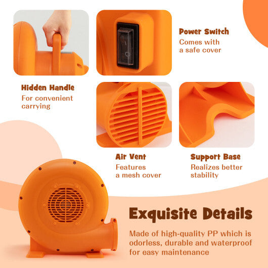 550W Air Blower (0.7HP) for Inflatables with 25 feet Wire and GFCI Plug - Color: Orange