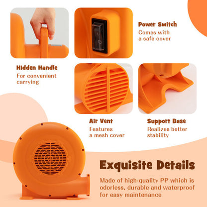 680W Air Blower (1.0HP) for Inflatables with 25 feet Wire and GFCI Plug - Color: Orange