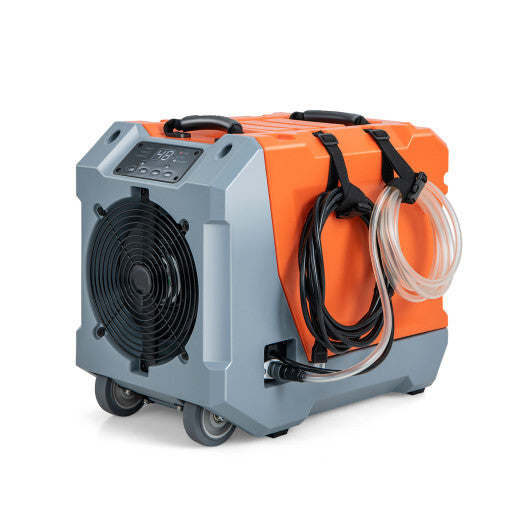 180 Pints/Day Commercial Dehumidifier with Pump and Drain Hose-Orange - Color: Orange