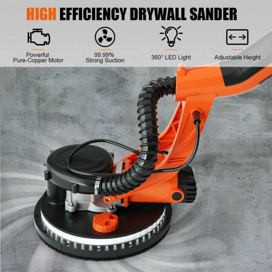 Electric Foldable Drywall Sander 750W Variable Speed - Color: Orange