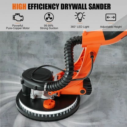 Electric Foldable Drywall Sander 750W Variable Speed - Color: Orange