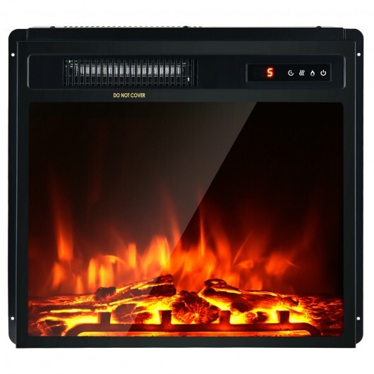 18 Inch 1500W Electric Fireplace Freestanding and Recessed Heater - Color: Black - Size: 18 inches