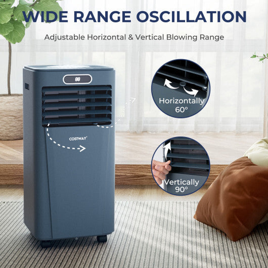 8000BTU 3-in-1 Portable Air Conditioner with Remote Control-Dark Blue - Color: Dark Blue