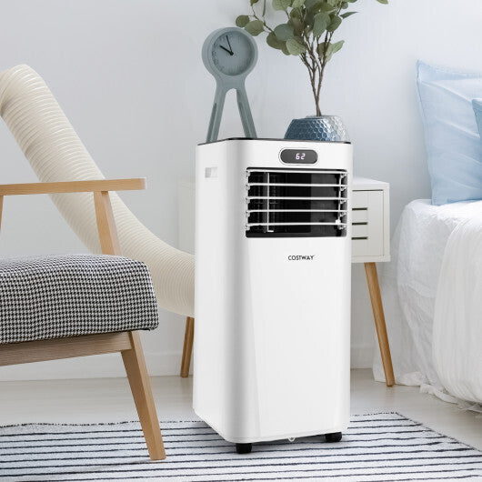 8000BTU 3-in-1 Portable Air Conditioner with Remote Control-White - Color: White