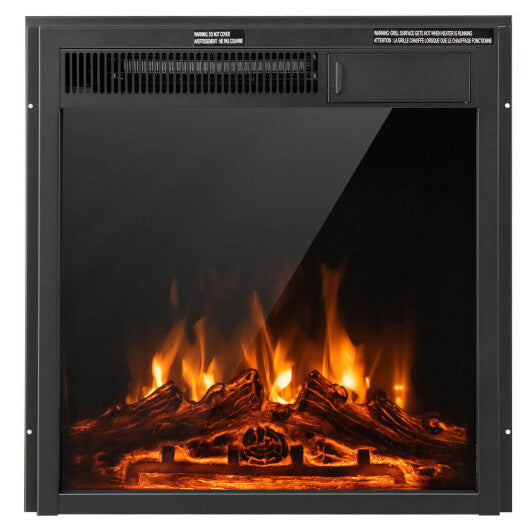 18/22.5 Inch Electric Fireplace Insert with 7-Level Adjustable Flame Brightness-22.5 inches - Color: Black - Size: 22.5 inches