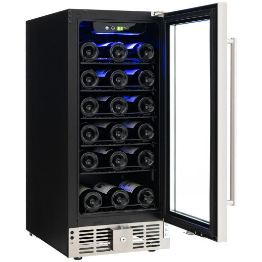 15 Inch 30-Bottle Wine Cooler with Temperature Memory - Color: Black