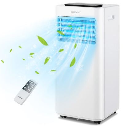 8000 BTU Portable Air Conditioner with Fan Dehumidifier Sleep Mode - Color: White - Size: 8000 BTU