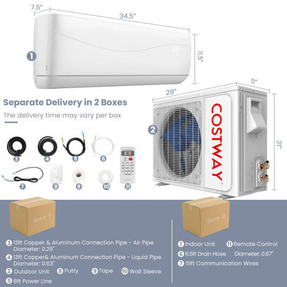 Blast Series 12000 BTU 20 SEER2 115V Ductless Mini Split Air Conditioner - Color: White - Size: 12000 BTU